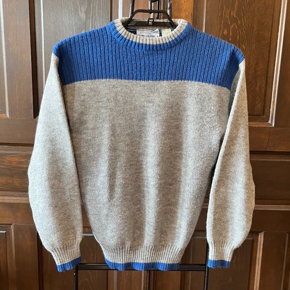 Square 1 College Concepts Vintage Colorblock Sweater Acrylic Blend Gray Men's M - Picture 1 of 9